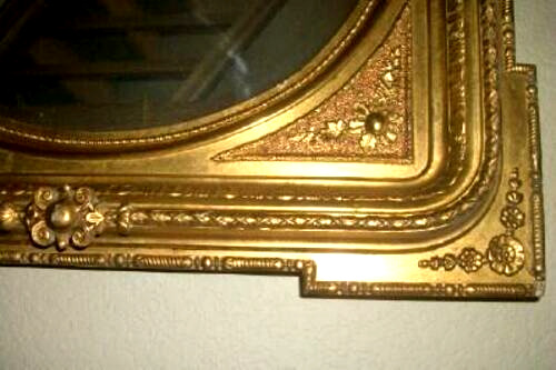 1800s GILT WALL MIRROR NEOCLASSICAL ITALIAN WOOD GESSO FRENCH STYLE ANTIQUE RARE