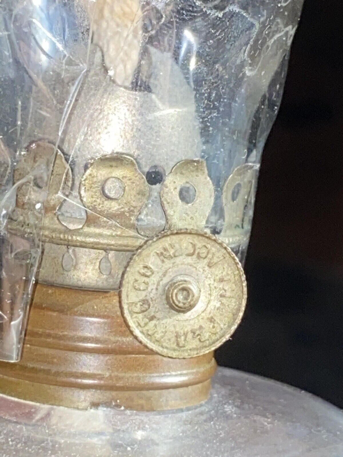 Pair Of Pressed Uranium Glass Oil Lamp’s Clear Chimney Square Base 9.5" Kerosene