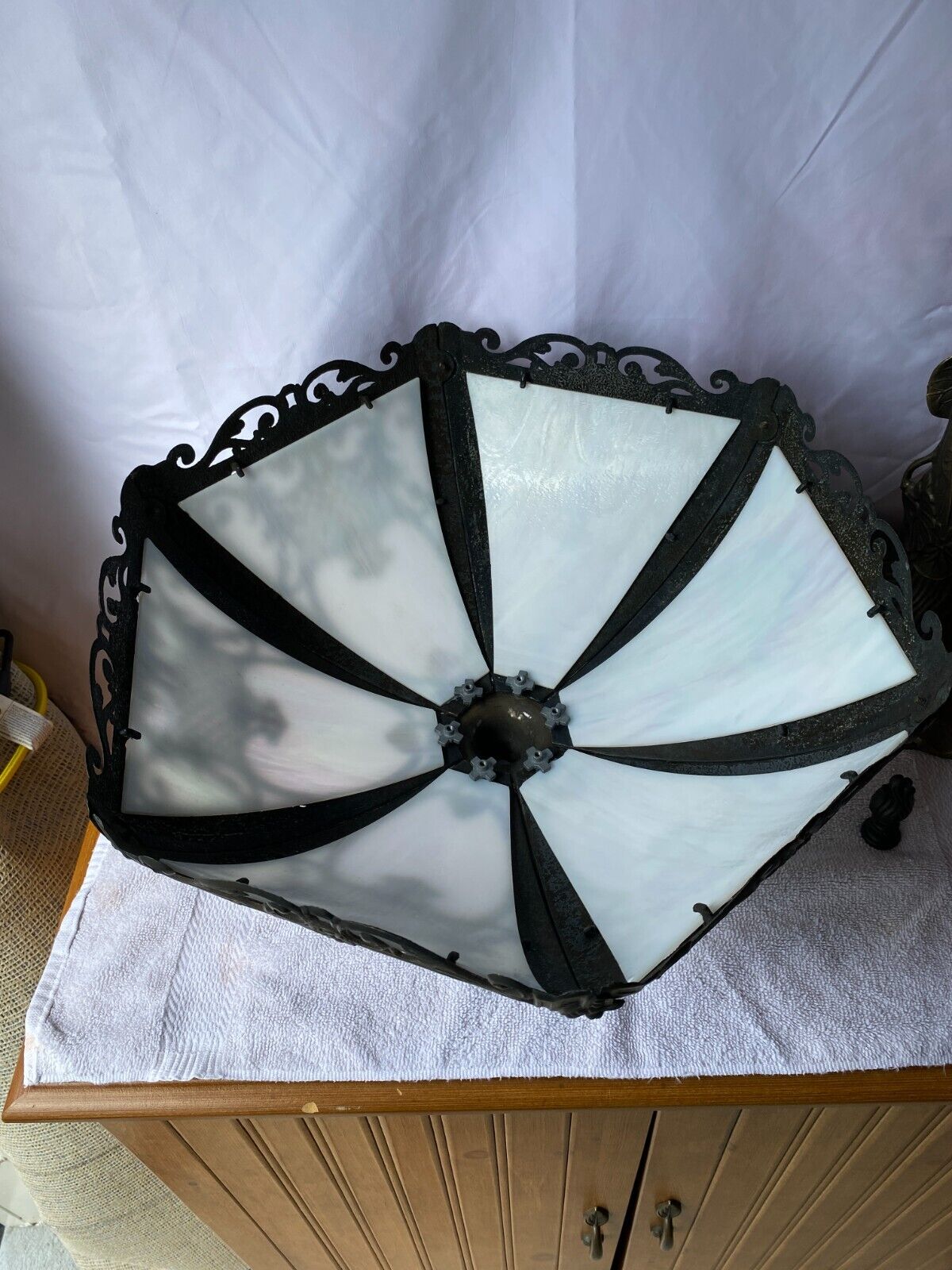 Antique Bronze/Slag Glass/Victorian/Arts & Crafts Style/Handel/Art Nouveau Lamp