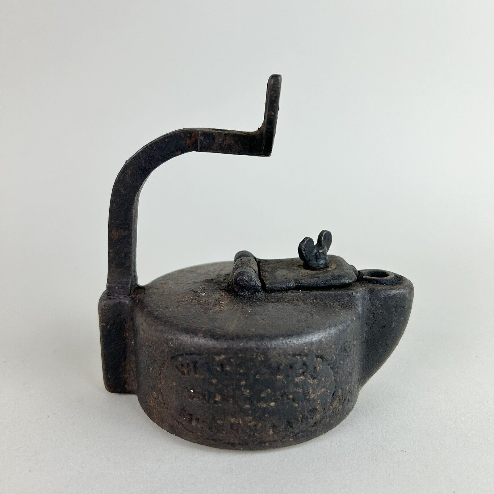 Antique 1915 A.C. Wells No. 29 Miner's Oil Iron Lamp Incomplete EXTREMELY RARE