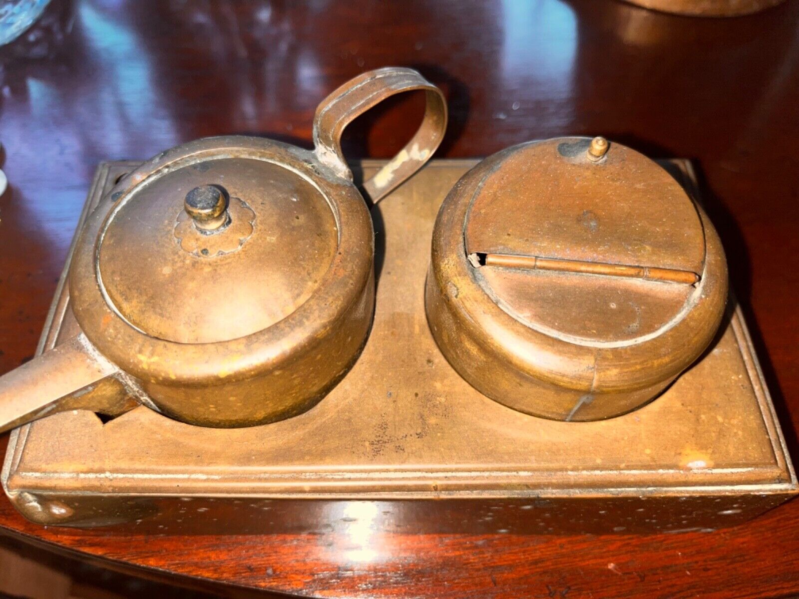 antique Japanese bronze/copper oil lantern late Edo or Meiji Era (c. 1800's).