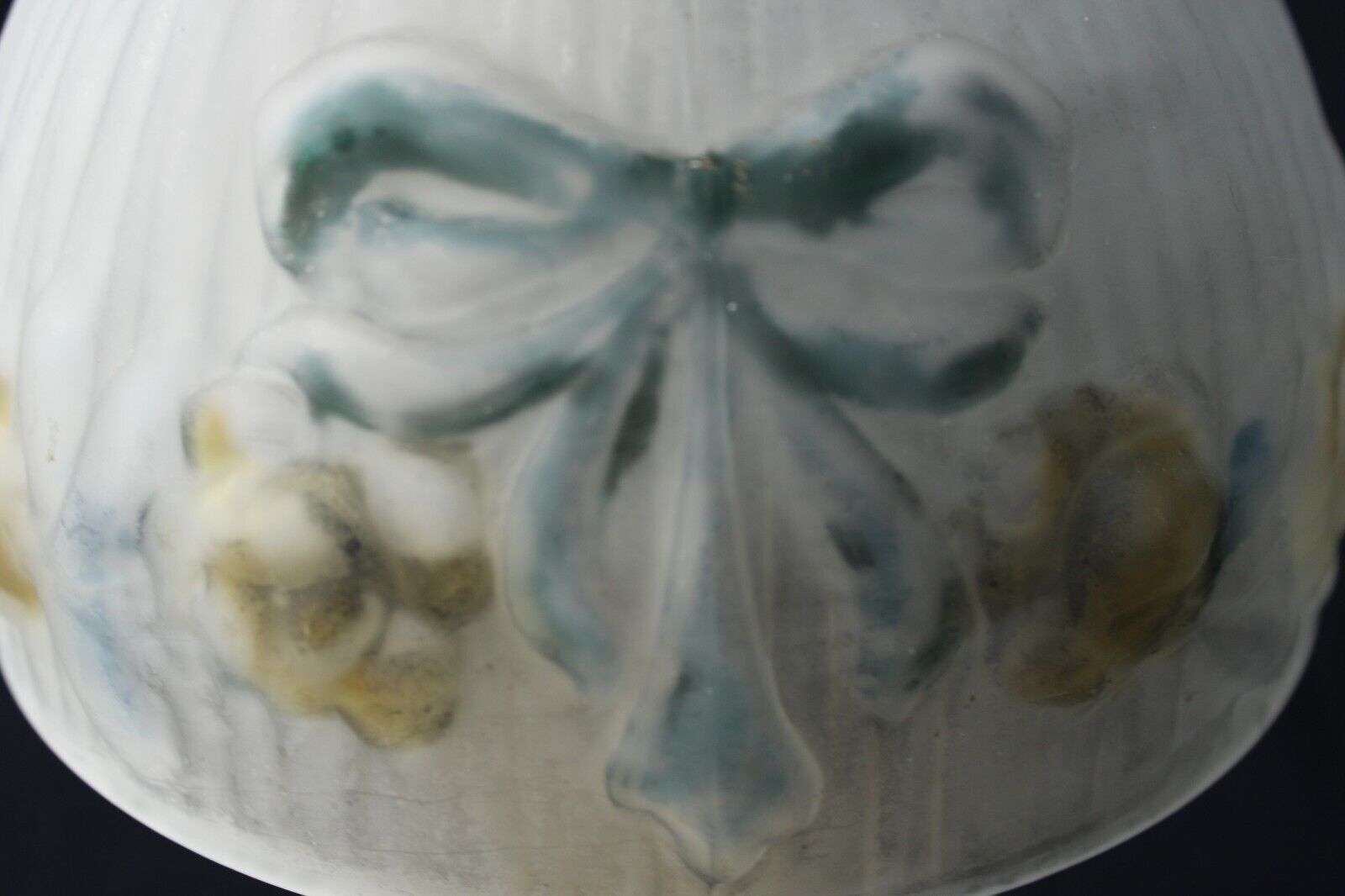 Antique 1930s Reverse Painted Shade Cast Iron Boudoir Lamp (rewired)  Pretty!