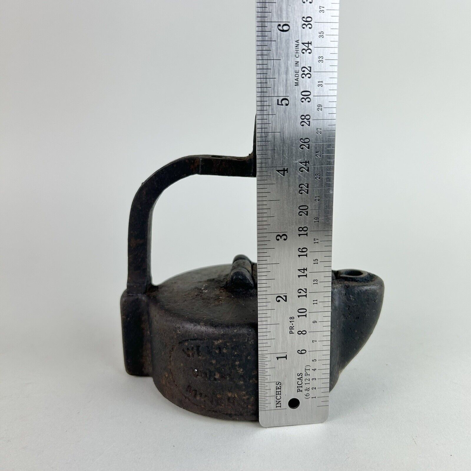 Antique 1915 A.C. Wells No. 29 Miner's Oil Iron Lamp Incomplete EXTREMELY RARE