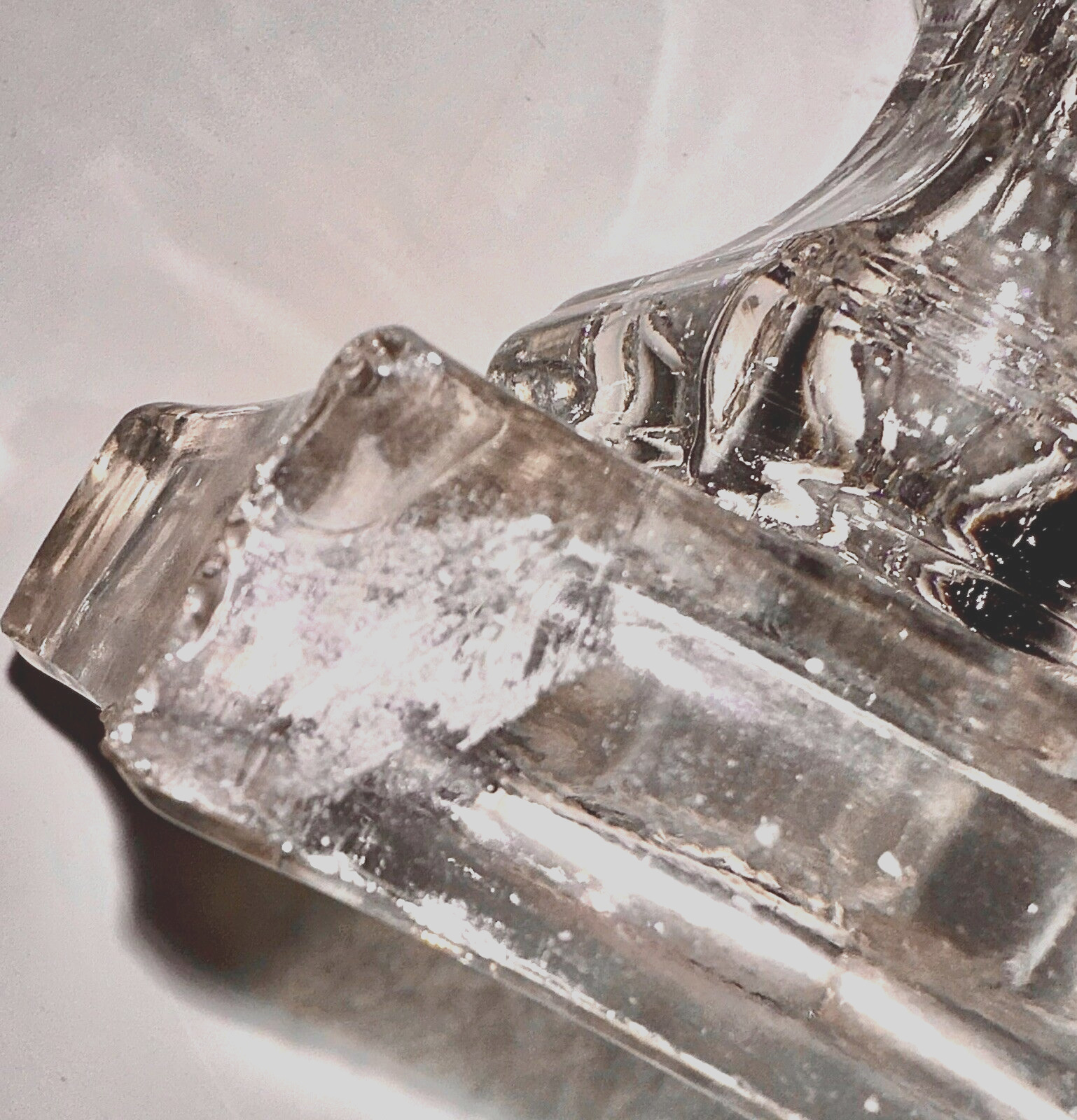 Antique 1840-60 Boston & Sandwich Glass Gothic Arch Whale Oil / Fluid Lamp 11.5"