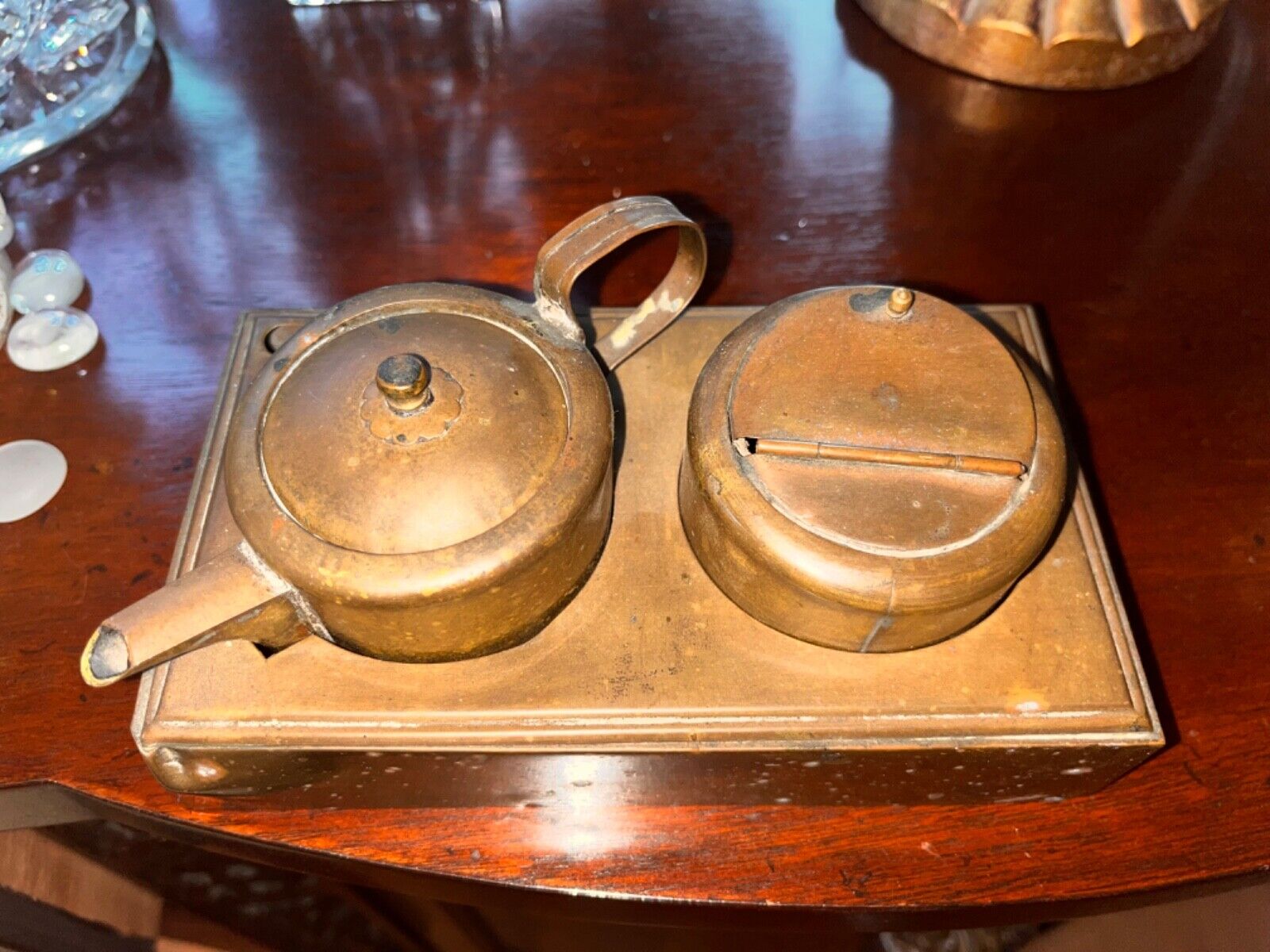 antique Japanese bronze/copper oil lantern late Edo or Meiji Era (c. 1800's).