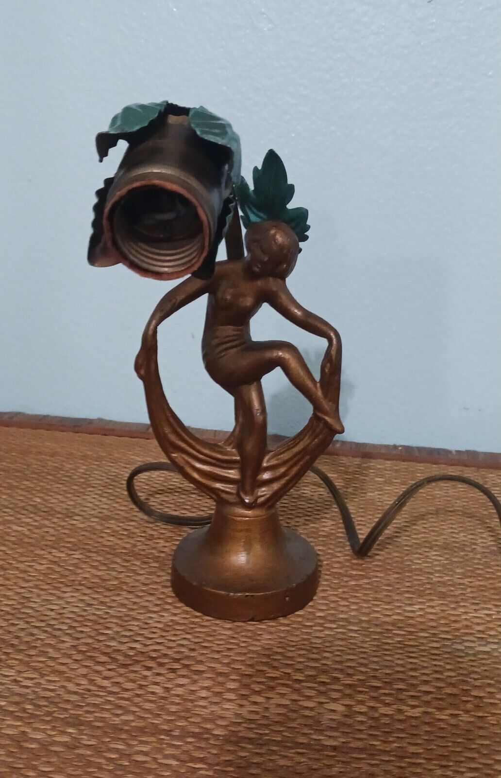 Antique Art Nouveau Art Deco Woman Table Lamp