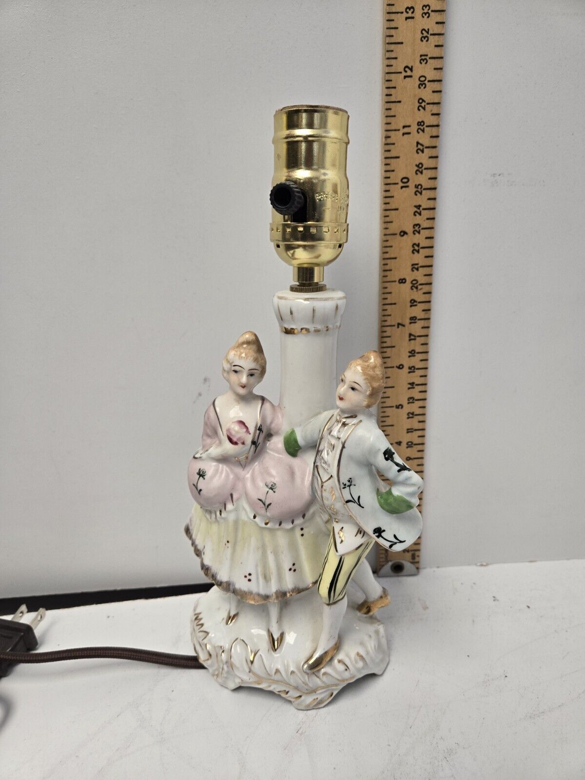 Vintage Colonial Man & Woman Table Lamp Made in Japan *Re-wired*