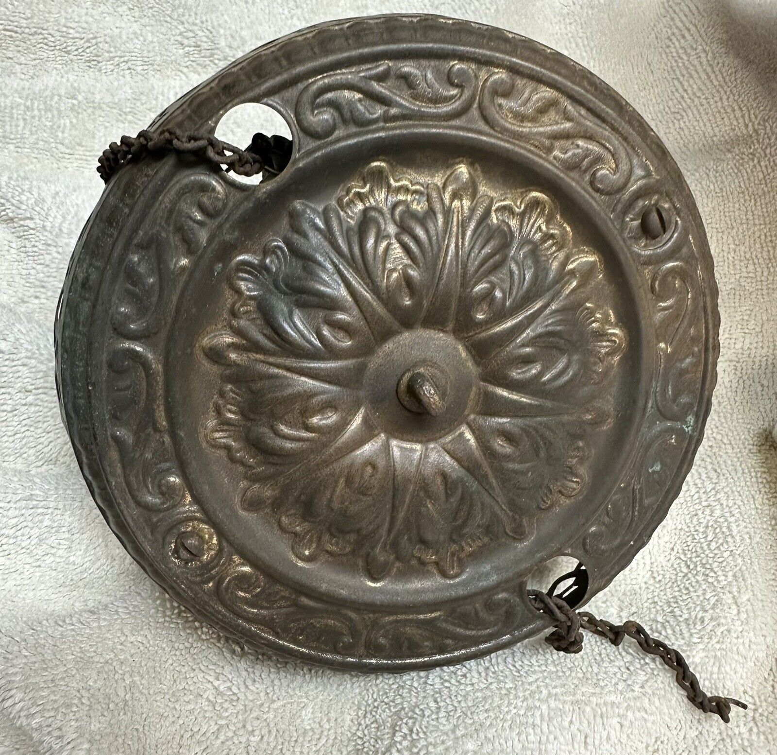 Antique 1890s B&H Bradley Hubbard Oil Lamp Retractor - Works