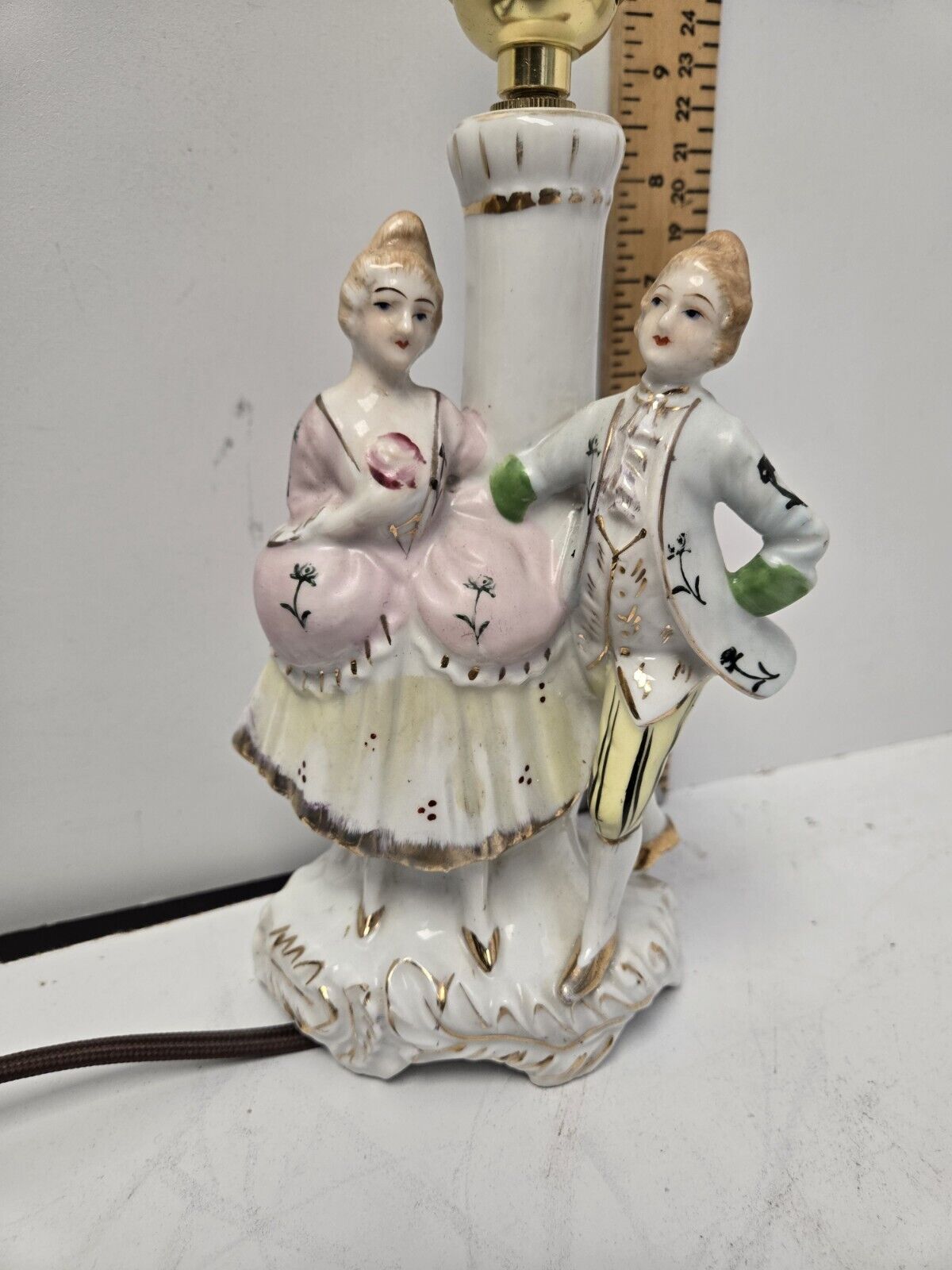 Vintage Colonial Man & Woman Table Lamp Made in Japan *Re-wired*