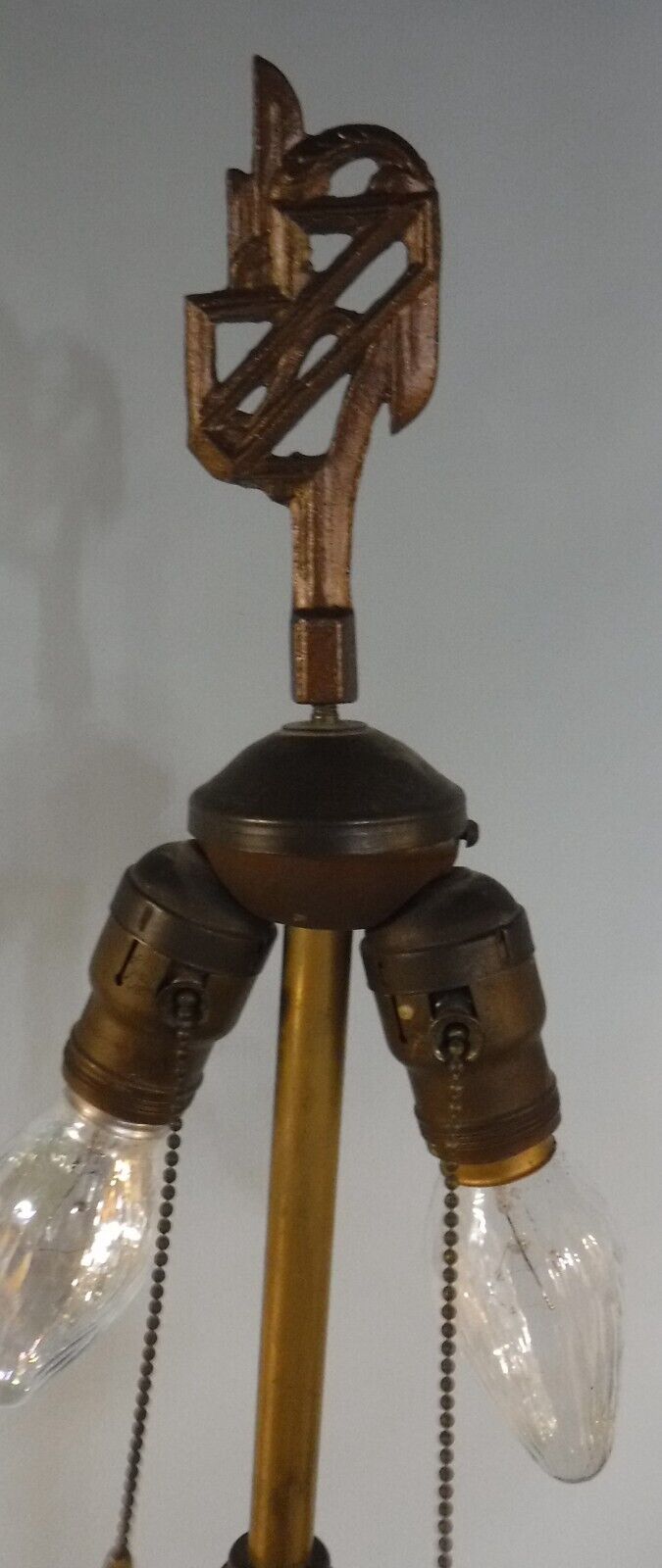 1900s Antique Art Deco Slag Glass Floor Lamp, Jadeite / Acro Agate