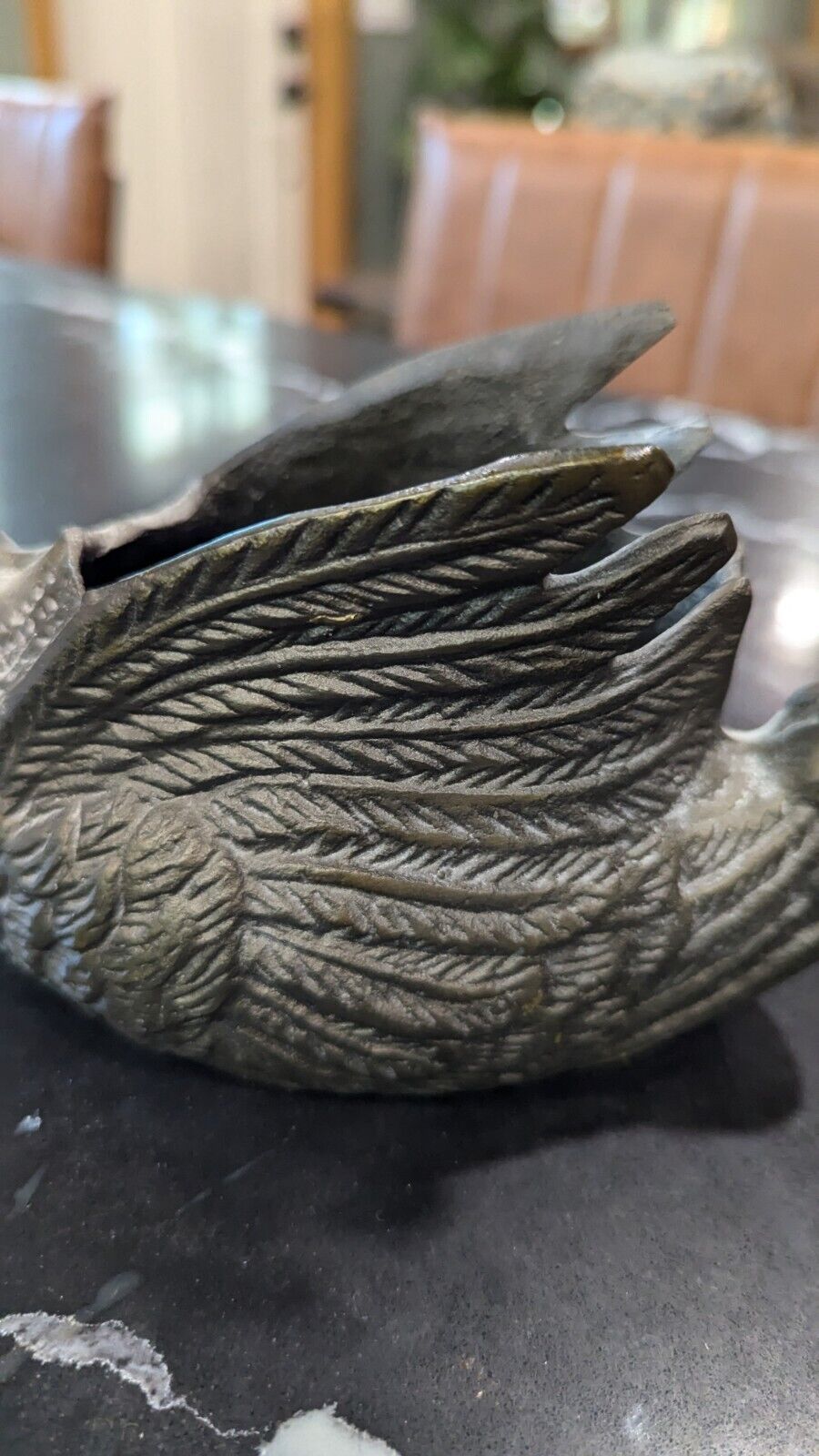 Art Nouvea Cast Iron Swan Planter Vase Table Lamp 9" Tall Art Deco Mid Century 