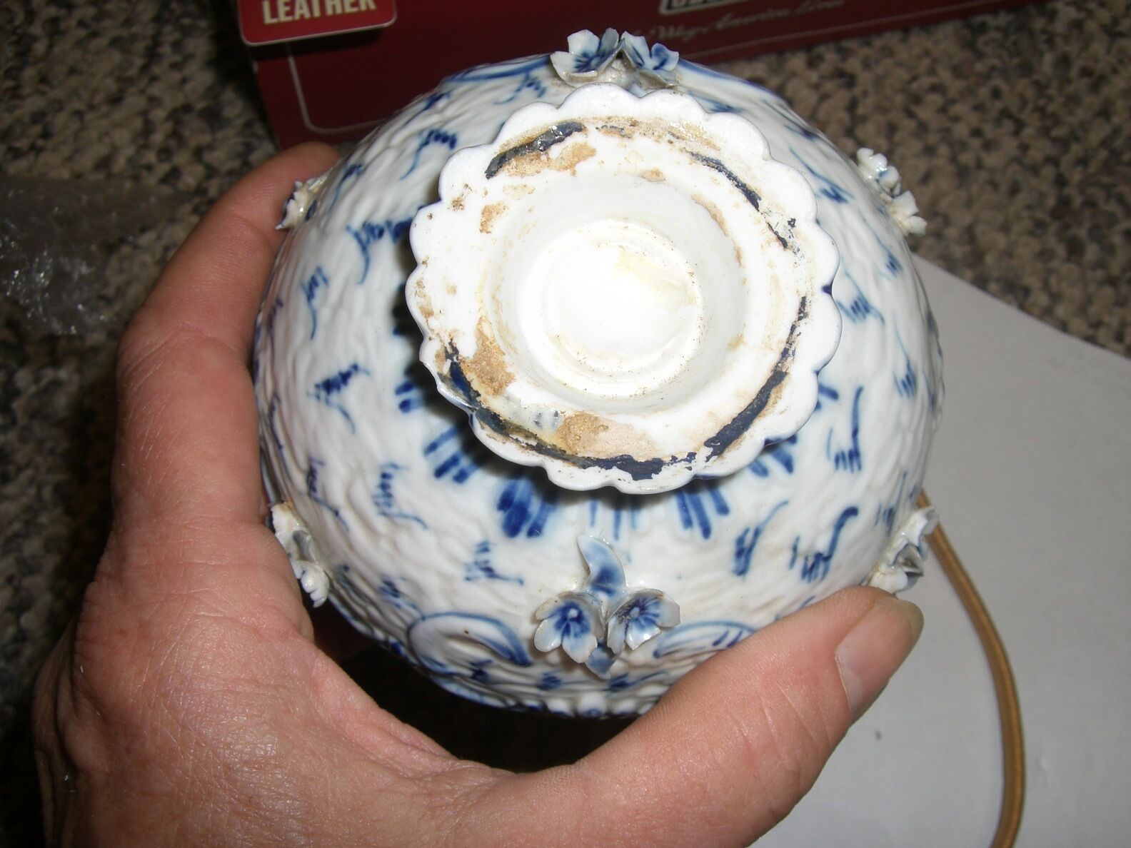 Porcelain lamp  blue floral    German   1900's