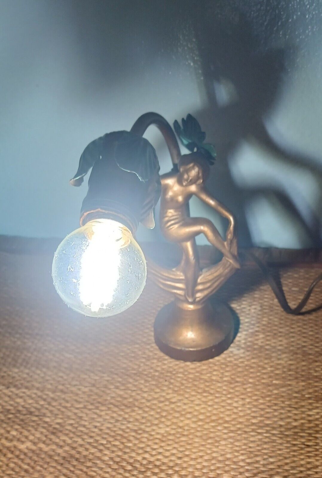 Antique Art Nouveau Art Deco Woman Table Lamp