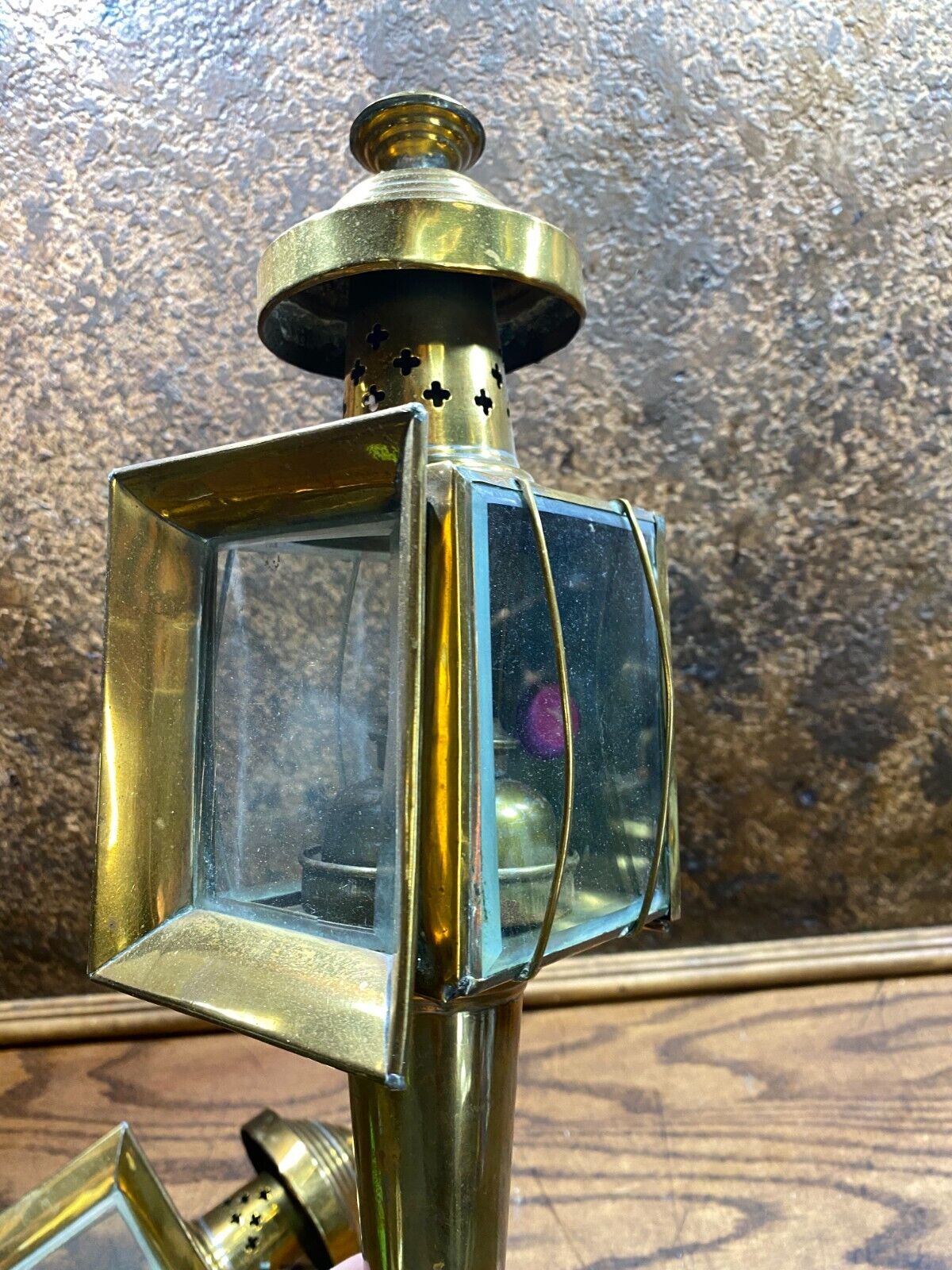 Antique Pair (2) of  Brass Carriage Auto Lamps / Headlamps 1900's w Oil Burners