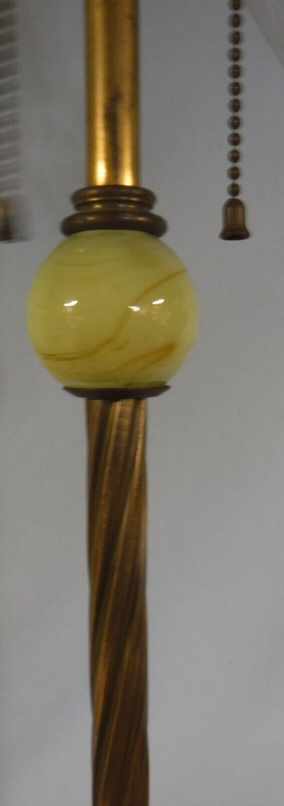 1900s Antique Art Deco Slag Glass Floor Lamp, Jadeite / Acro Agate