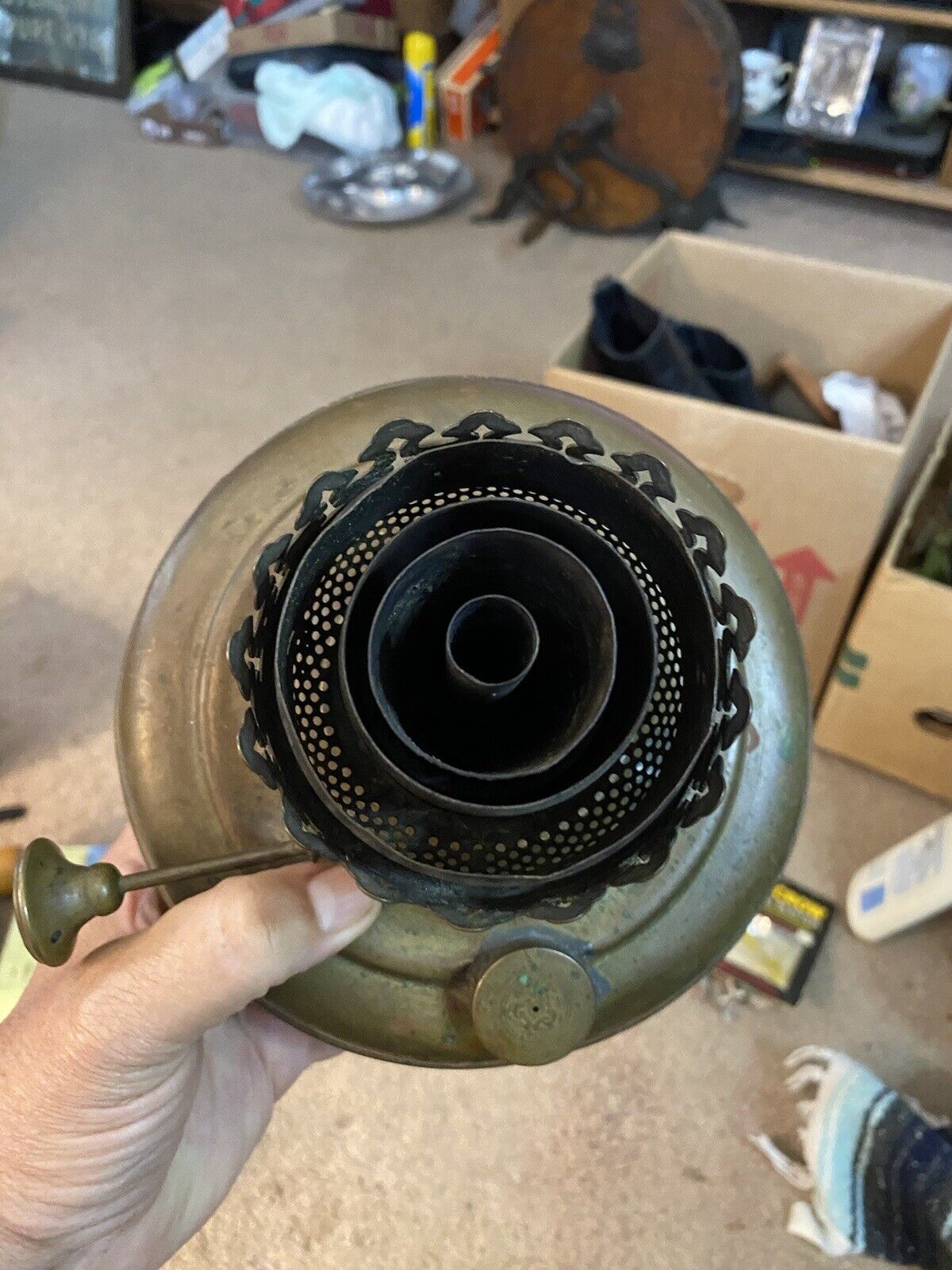 ANTIQUE VINTAGE Regenerative Blitz Lampe Brass Oil Kerosene Lamp 1900's