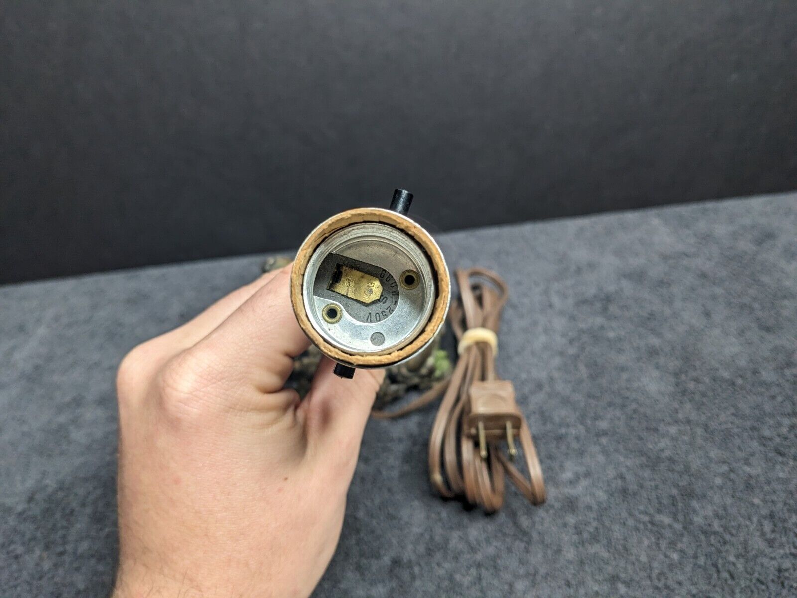 Early 1900's Antique Cast Iron Base Flower Boudoir Lamp 10.5" Tall - TESTED