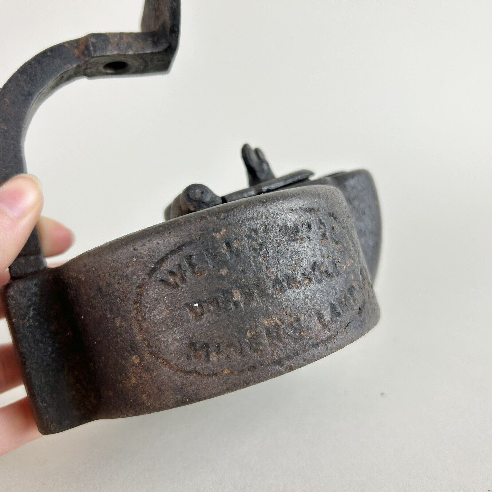 Antique 1915 A.C. Wells No. 29 Miner's Oil Iron Lamp Incomplete EXTREMELY RARE