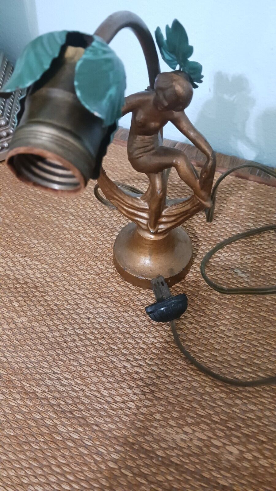 Antique Art Nouveau Art Deco Woman Table Lamp