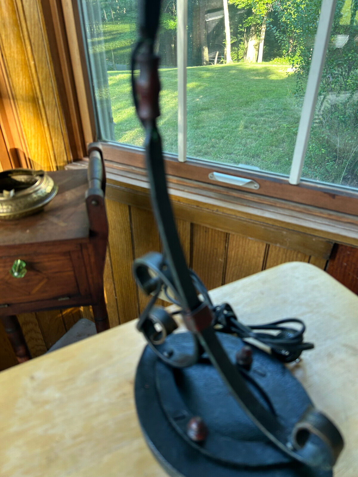 Early 1900's Art Nouveau Desk Lamp, Original Paint, Hubbell Socket, Free S/H