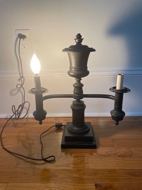 Antique Alfred Welles and Co. Cast Bronze Double Arm Lamp