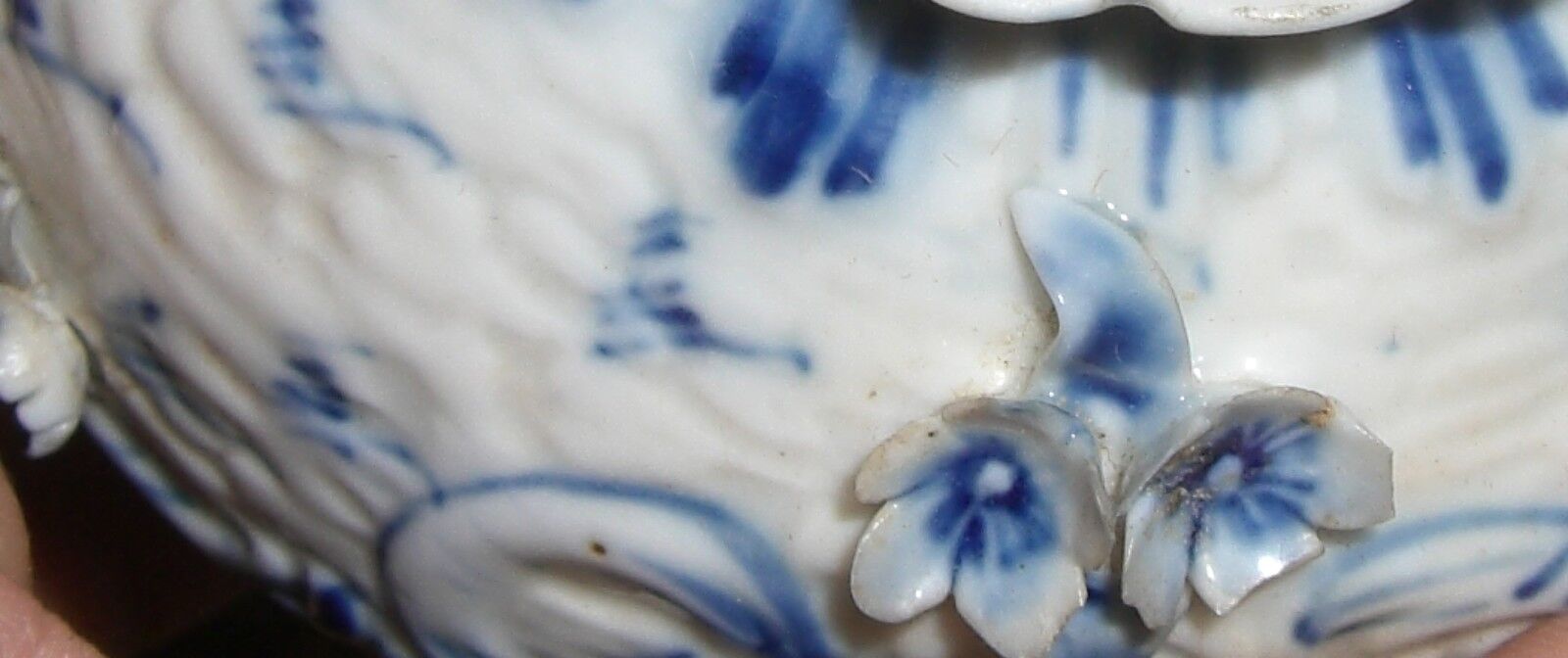 Porcelain lamp  blue floral    German   1900's