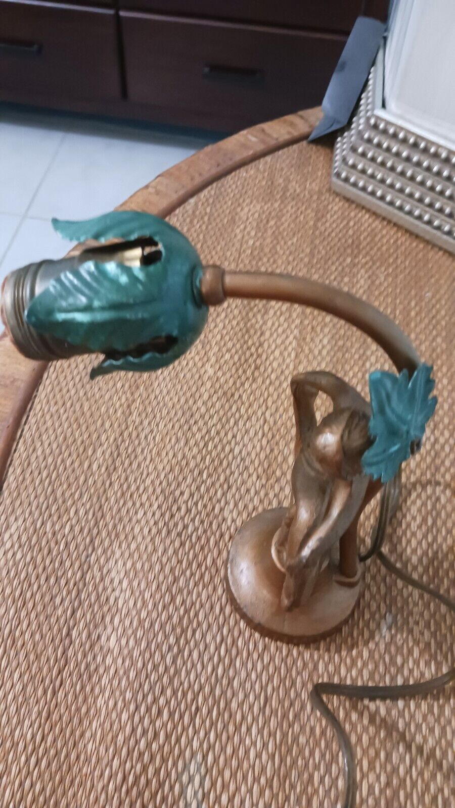 Antique Art Nouveau Art Deco Woman Table Lamp