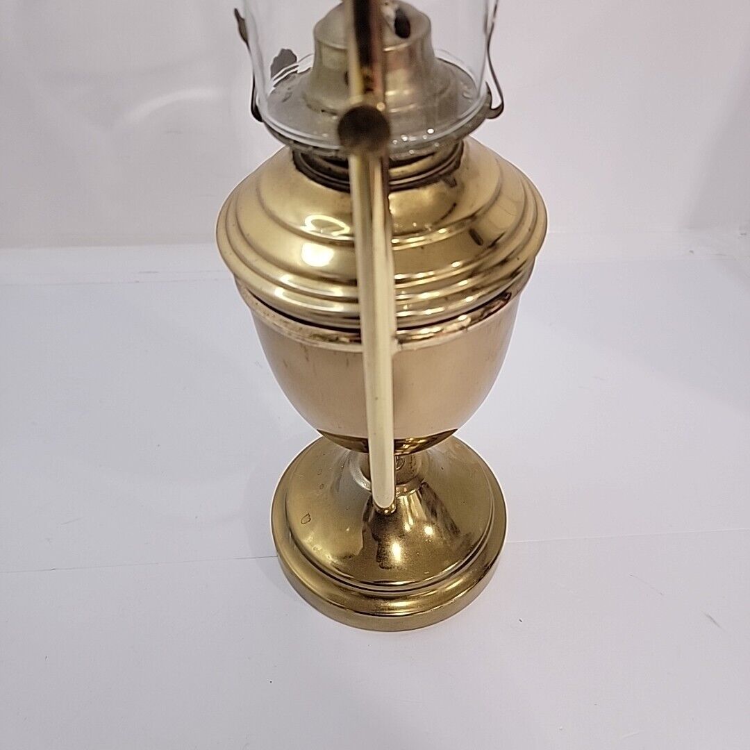 Vintage Brass Ship Gimbal Oil Lamp Swivel Wall or Table Mount 19” Tall