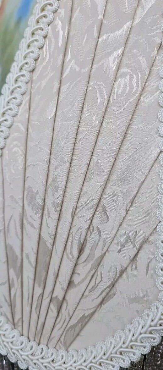 Meyda Tiffany Reverse Paint Roses Table Lamp Beaded Fringe Victorian   24x15x11