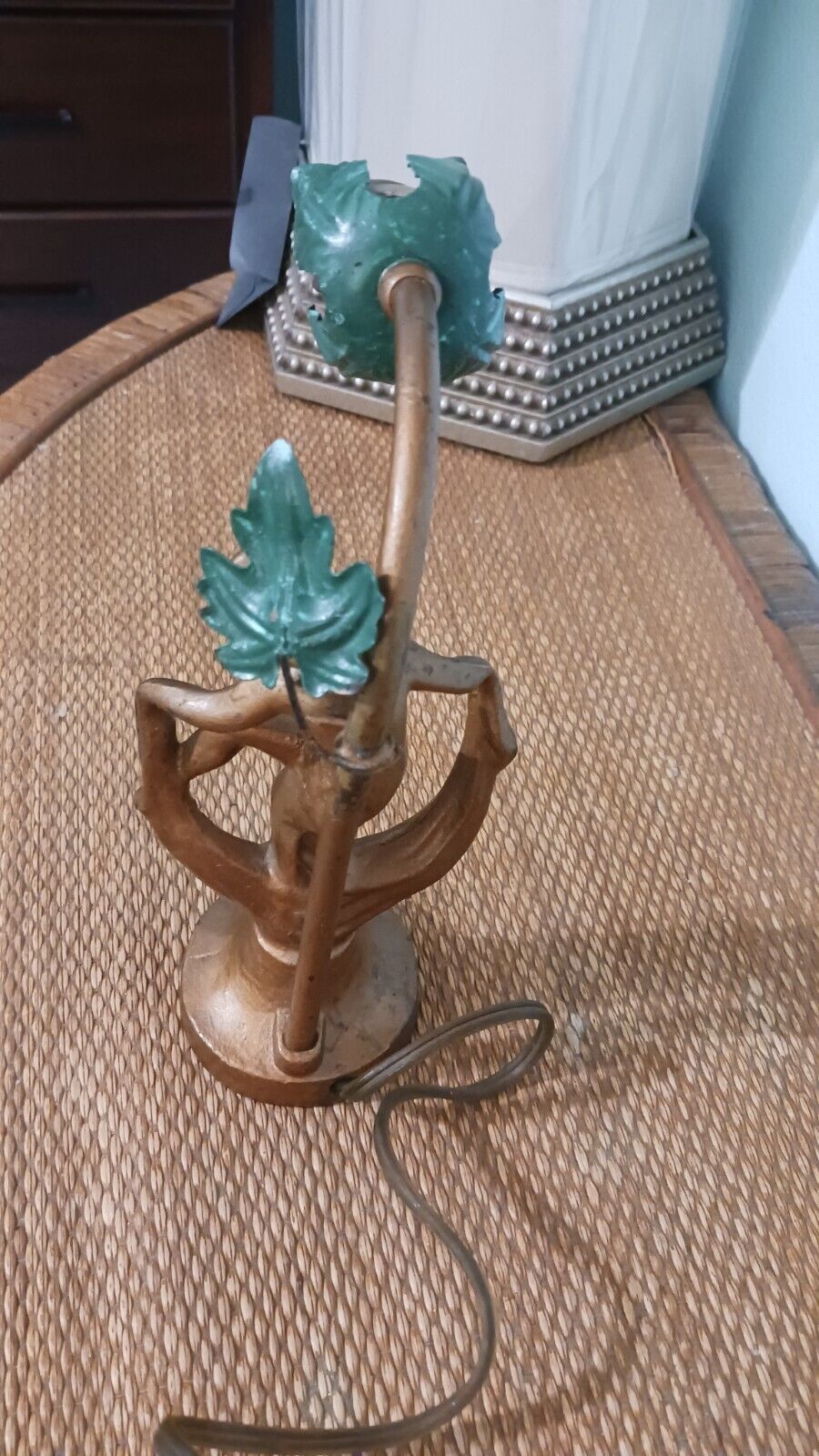 Antique Art Nouveau Art Deco Woman Table Lamp