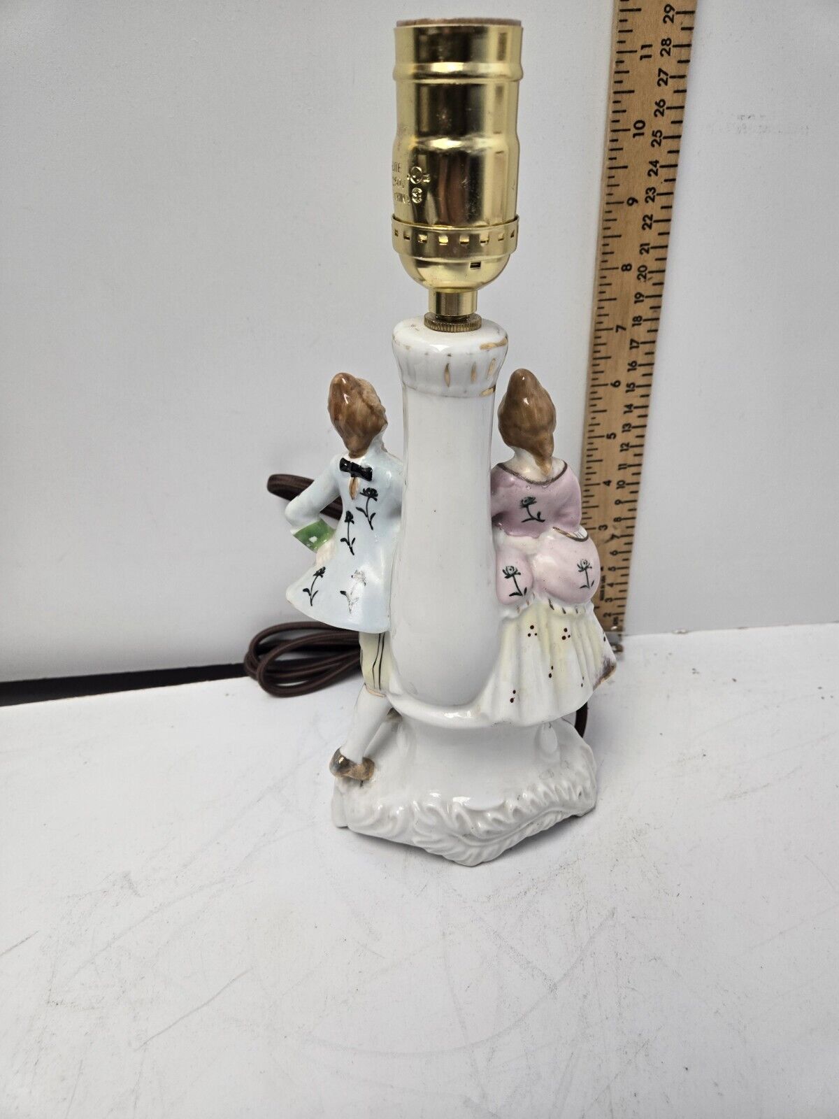 Vintage Colonial Man & Woman Table Lamp Made in Japan *Re-wired*