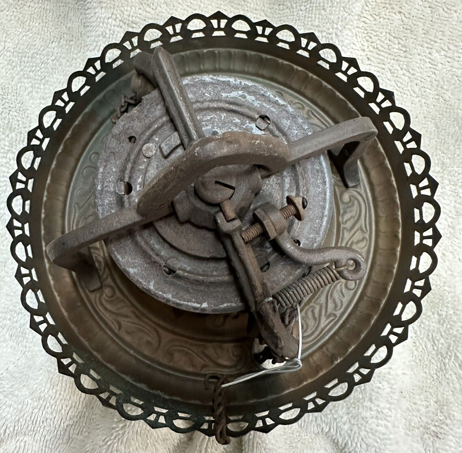 Antique 1890s B&H Bradley Hubbard Oil Lamp Retractor - Works