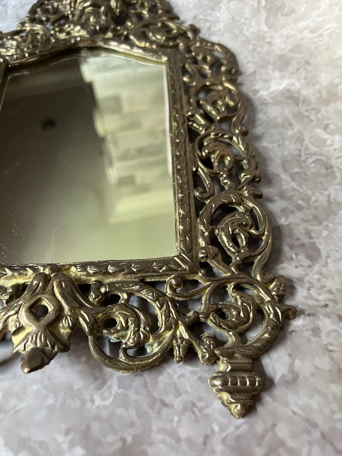 Antique Signed Bradley & Hubbard #3504-3509 Gold Bacchus Gilt Brass Mirror 1900