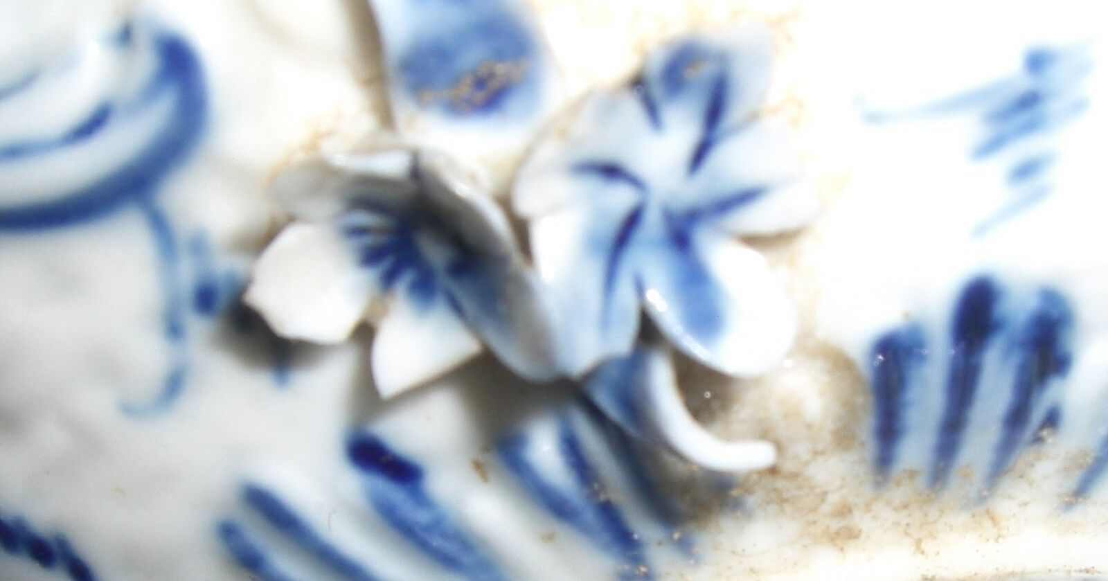 Porcelain lamp  blue floral    German   1900's