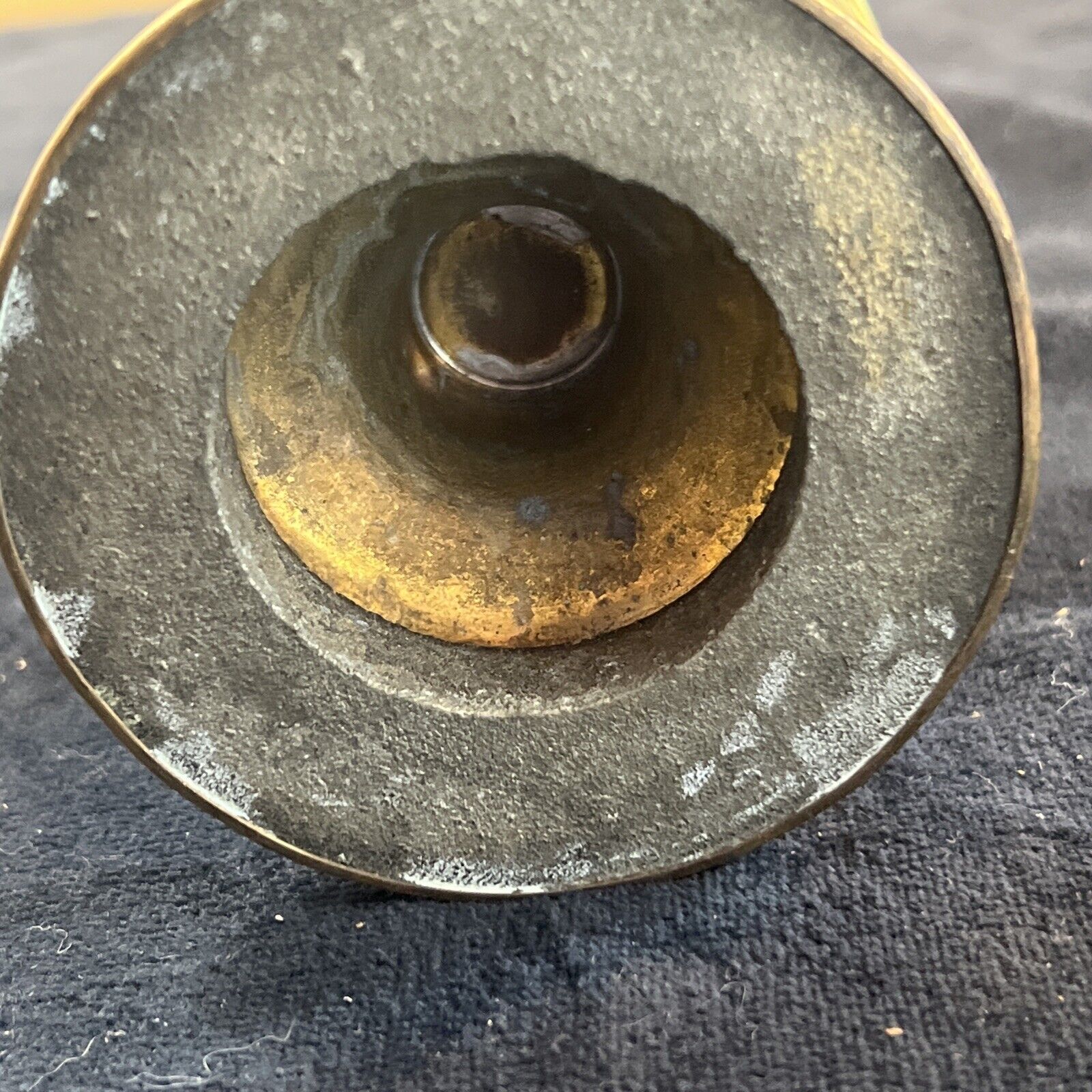 Antique Nutmeg  England Brass Oil Lamp Diminutive Unused Burner Hurricane