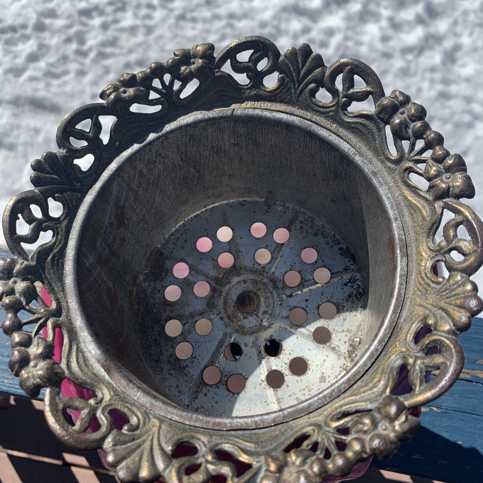 1800s GWTW Fostoria Lamp Lamp Floral Antique Banquet Lamp Base