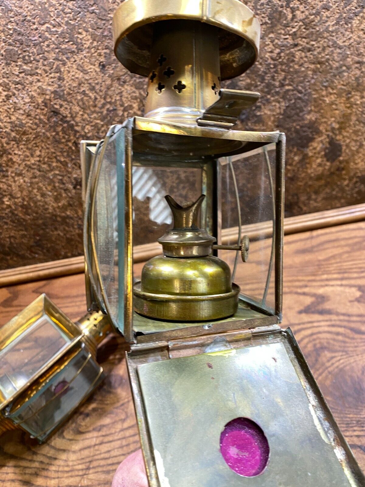 Antique Pair (2) of  Brass Carriage Auto Lamps / Headlamps 1900's w Oil Burners