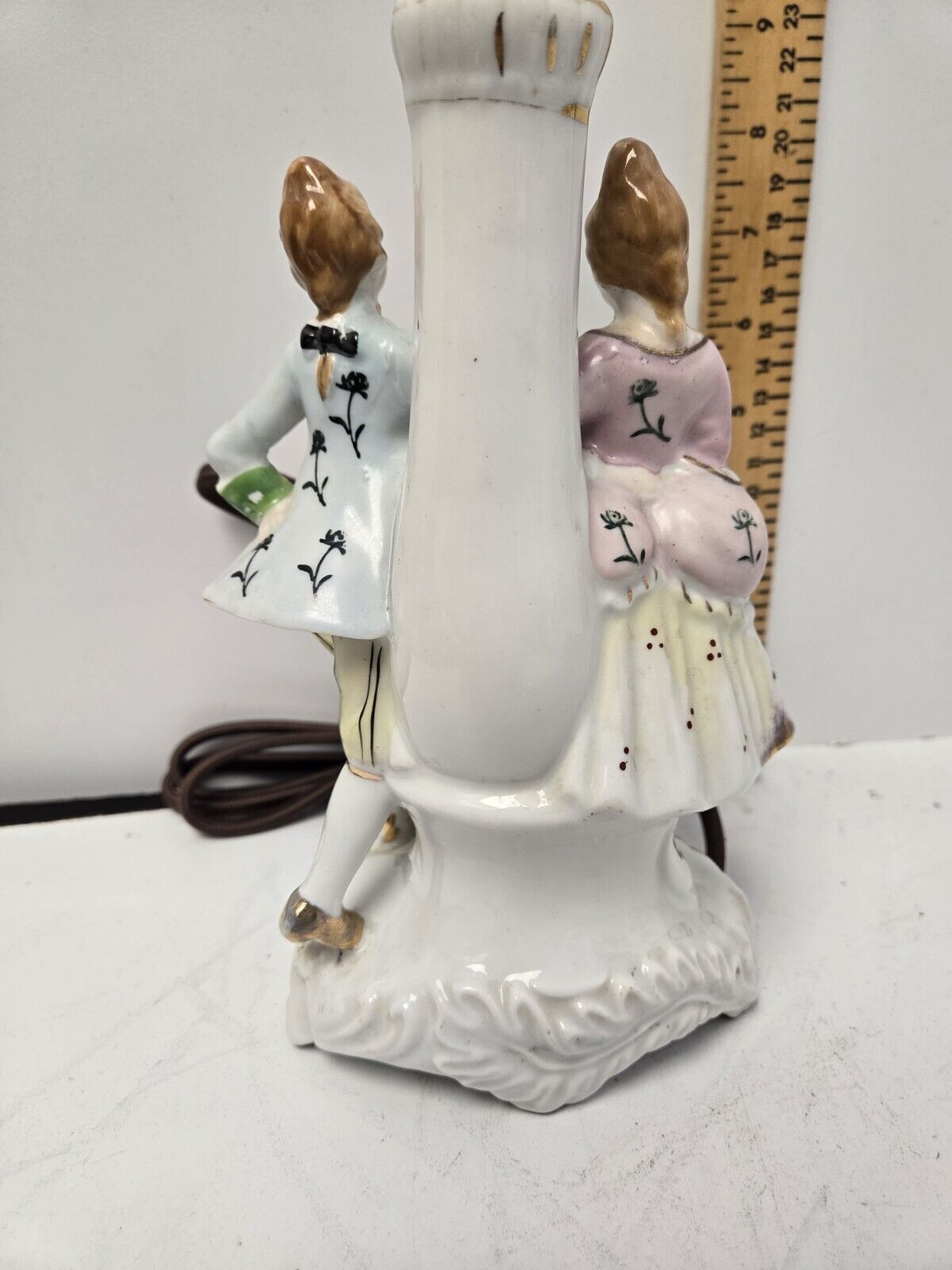 Vintage Colonial Man & Woman Table Lamp Made in Japan *Re-wired*