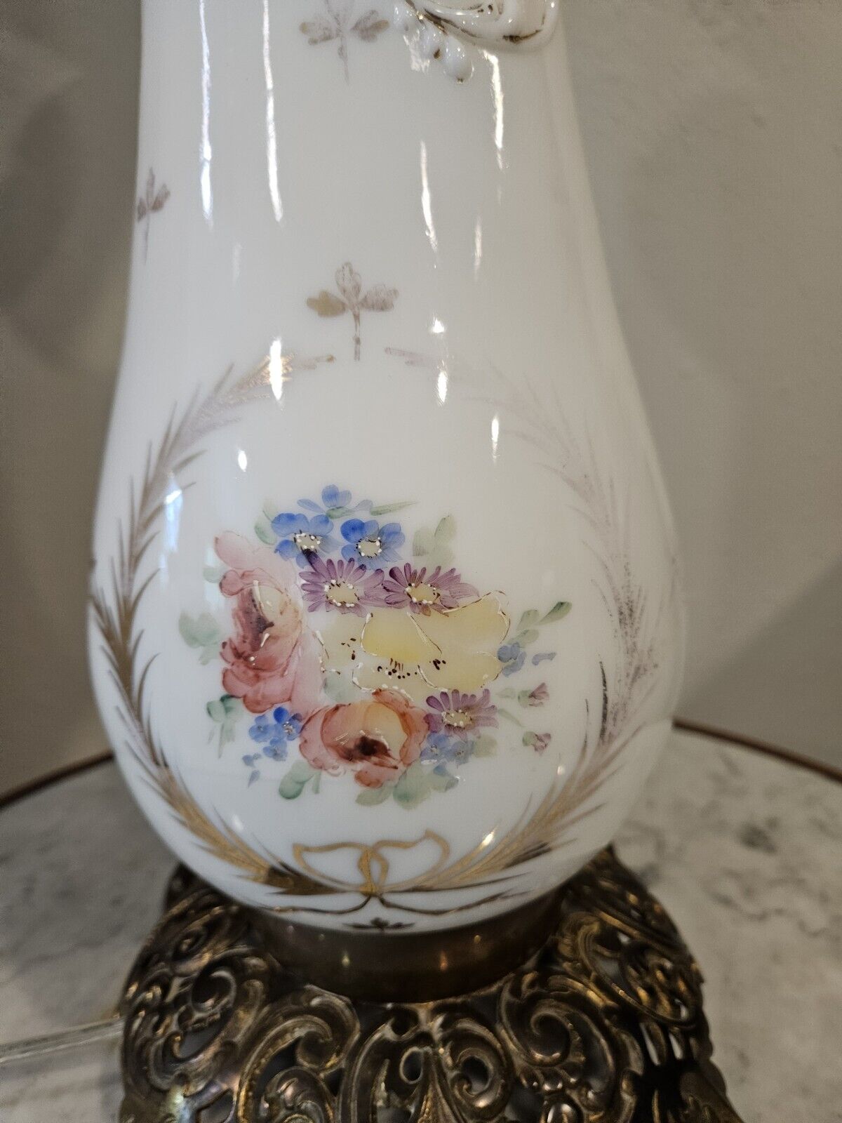 Victorian Three Tiered Gone with the Wind Lamp 