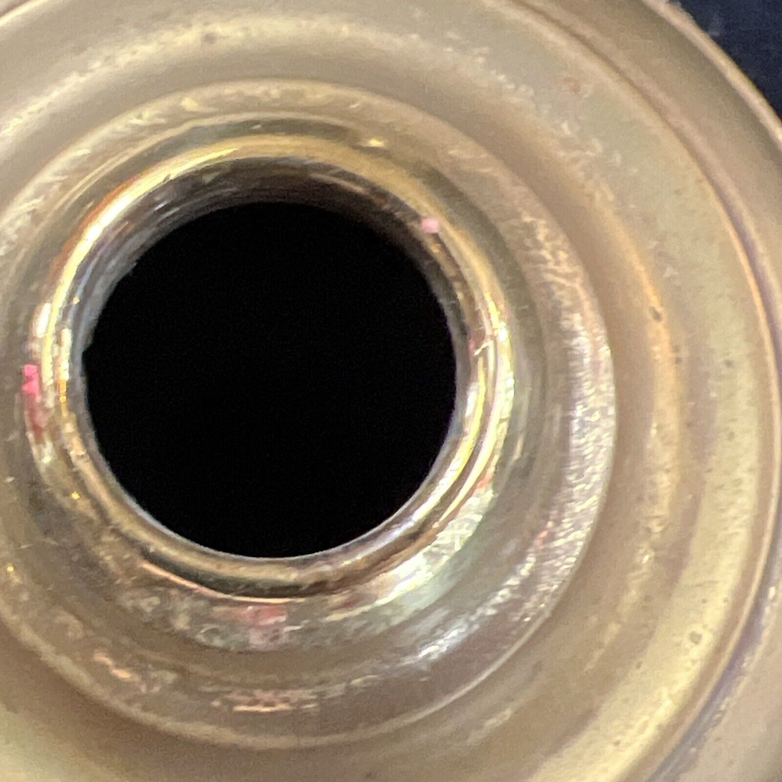 Antique Nutmeg  England Brass Oil Lamp Diminutive Unused Burner Hurricane