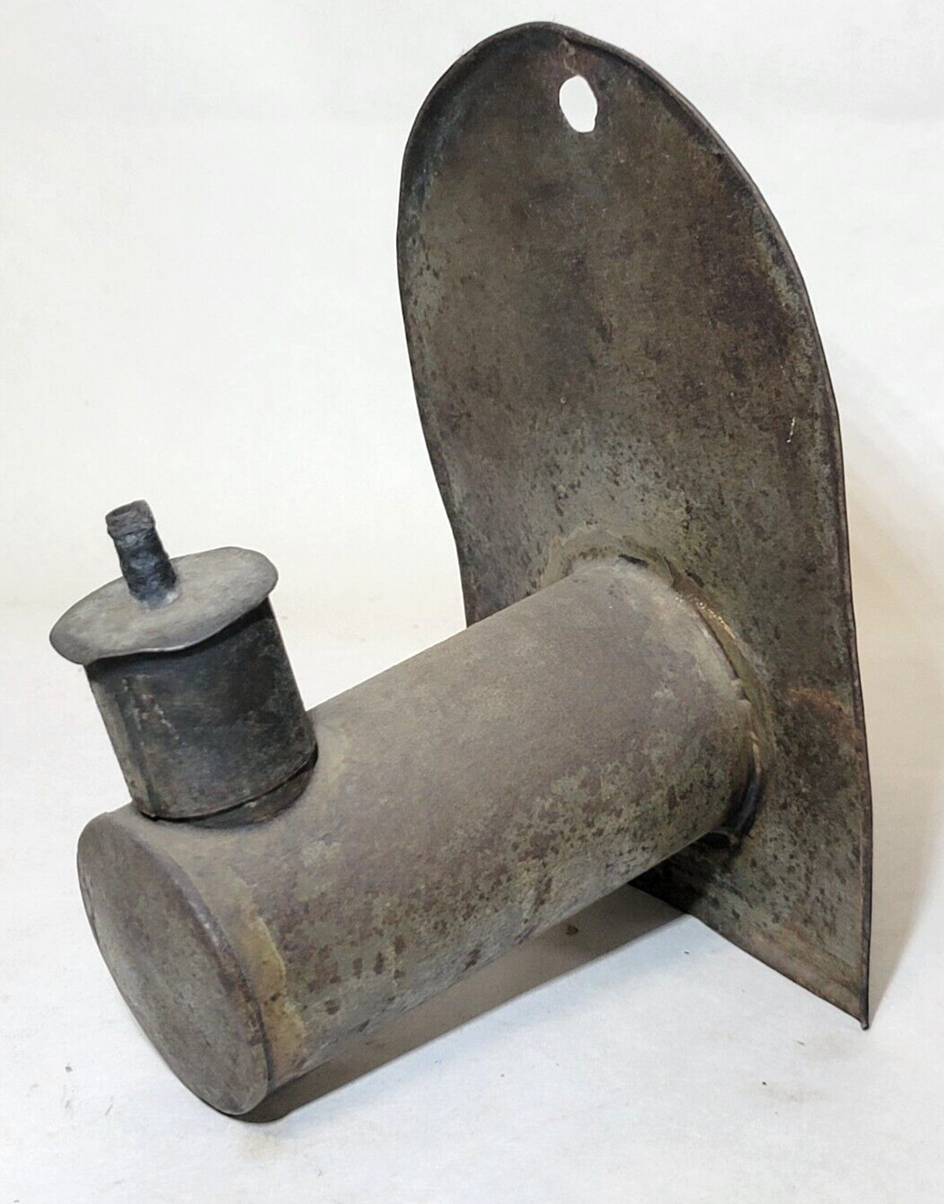 Antique Tin Whale Oil Lamp WALL SCONCE Portable Hanging Light Primitive