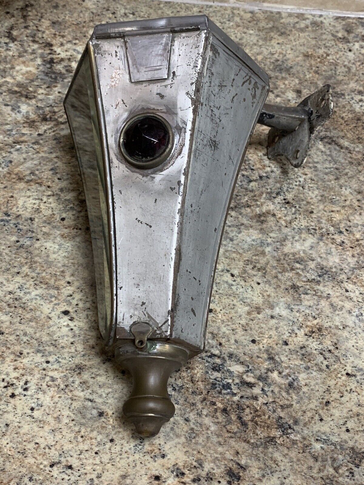 ANTIQUE 1900s PAIR AUTOMOBILE CAR COACH LIGHT LAMPS LANTERNS BEVELED GLASS  (15D