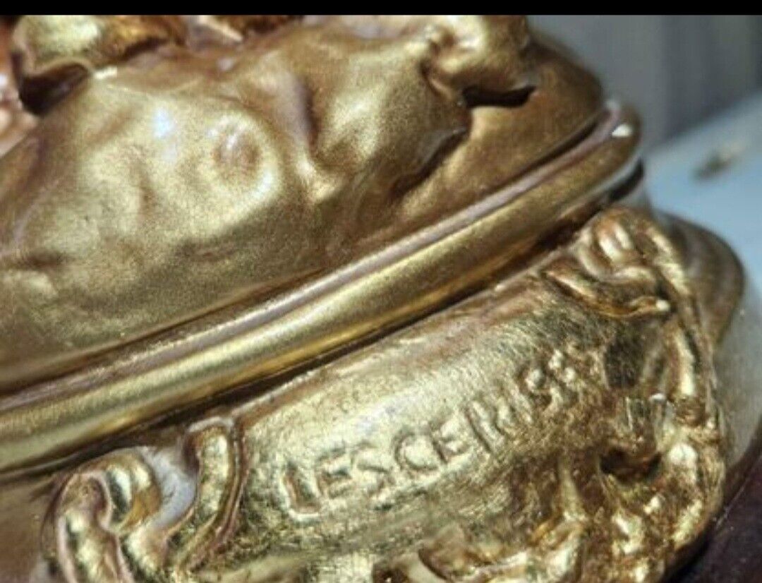 This Gorgeous Gold Les Cerises Antique lamp  from the Early 1900s very Rare Boy.