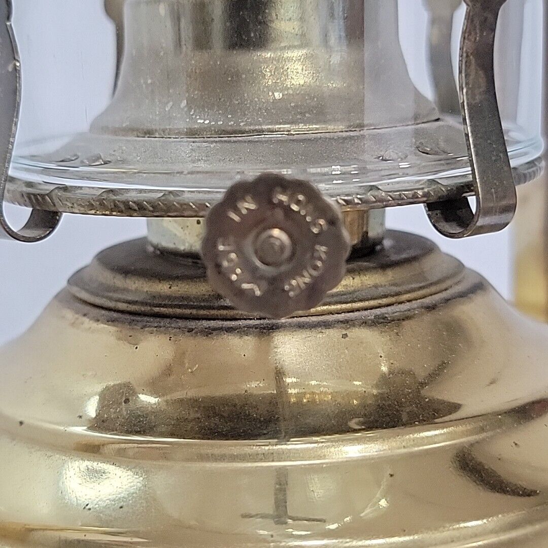 Vintage Brass Ship Gimbal Oil Lamp Swivel Wall or Table Mount 19” Tall