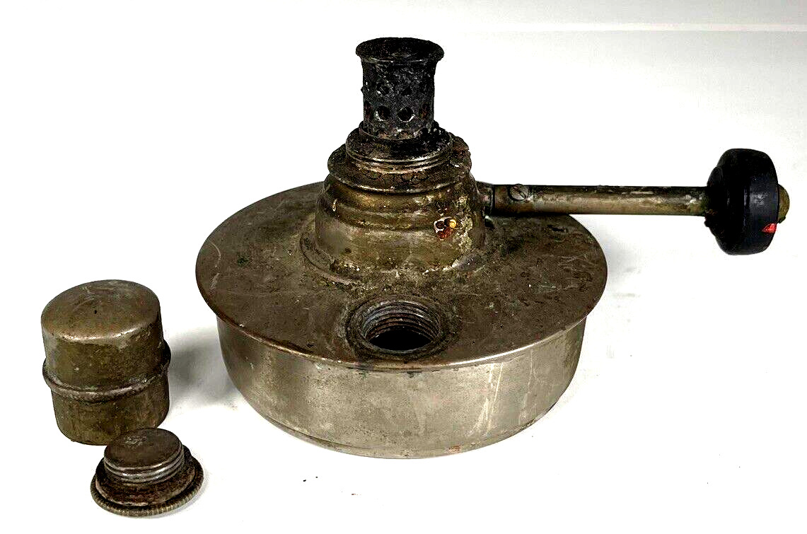 Antique Pewter Sutterley Alcohol Burner Oil Lamp May 8 1906 Philadelphia USA