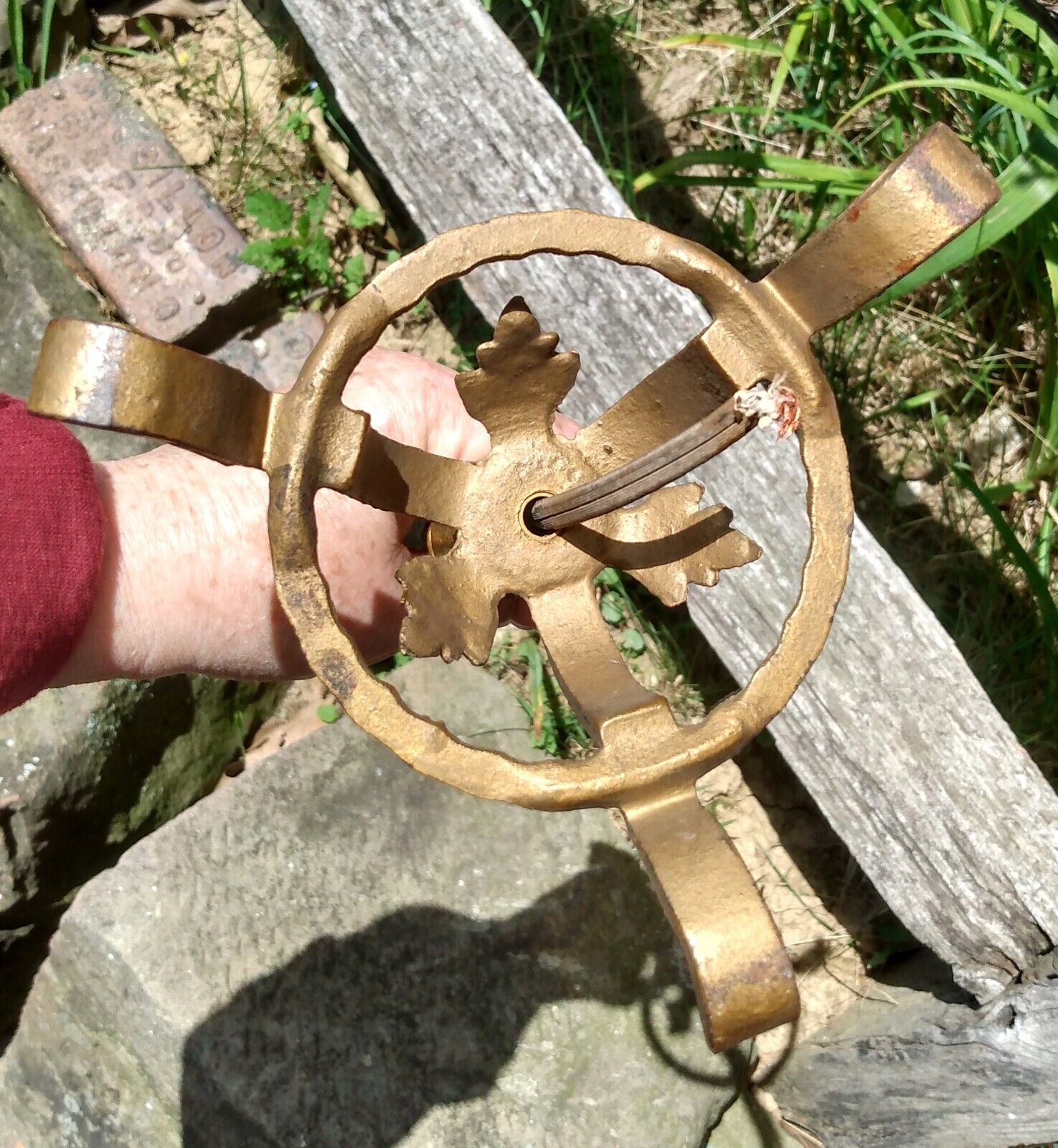 Antique Fancy Cast Iron Small Table Lamp Electric 1900s