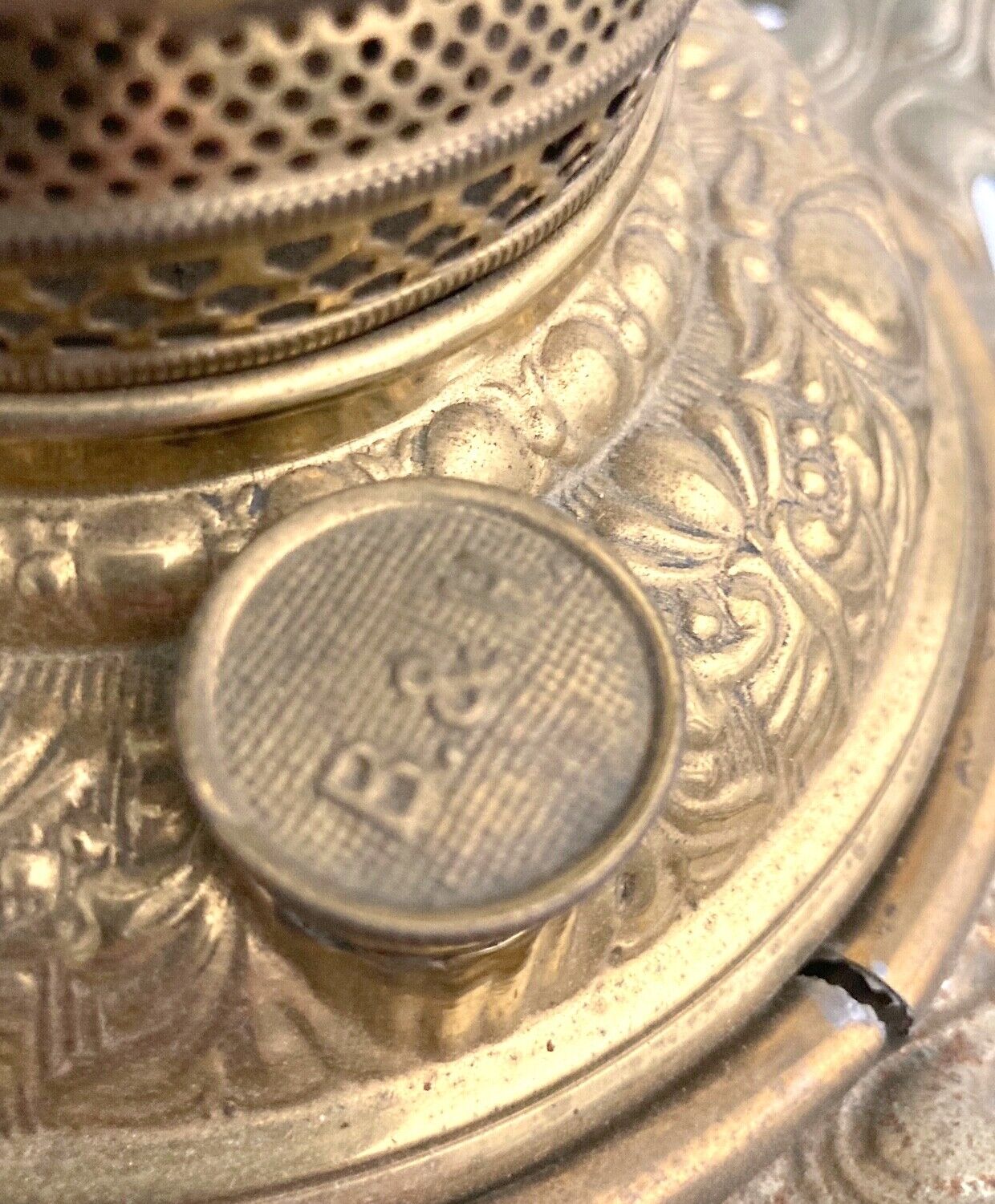 Antique 19th C. Oil Lamp Brass Bradley and Hubbard Figural