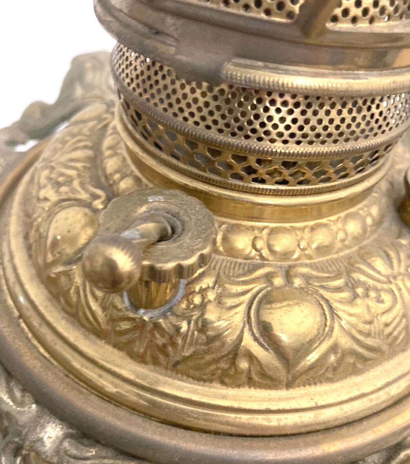 Antique 19th C. Oil Lamp Brass Bradley and Hubbard Figural