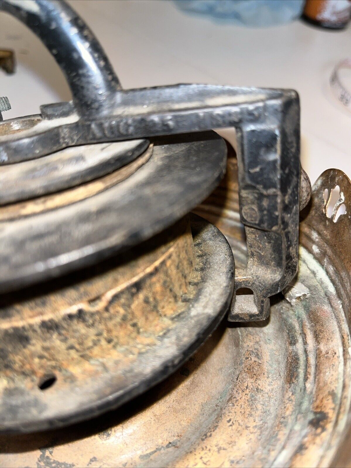 Victorian Hanging Oil Lamp Fixture Library Ceiling Pulldown Canopy Clutch 1800s