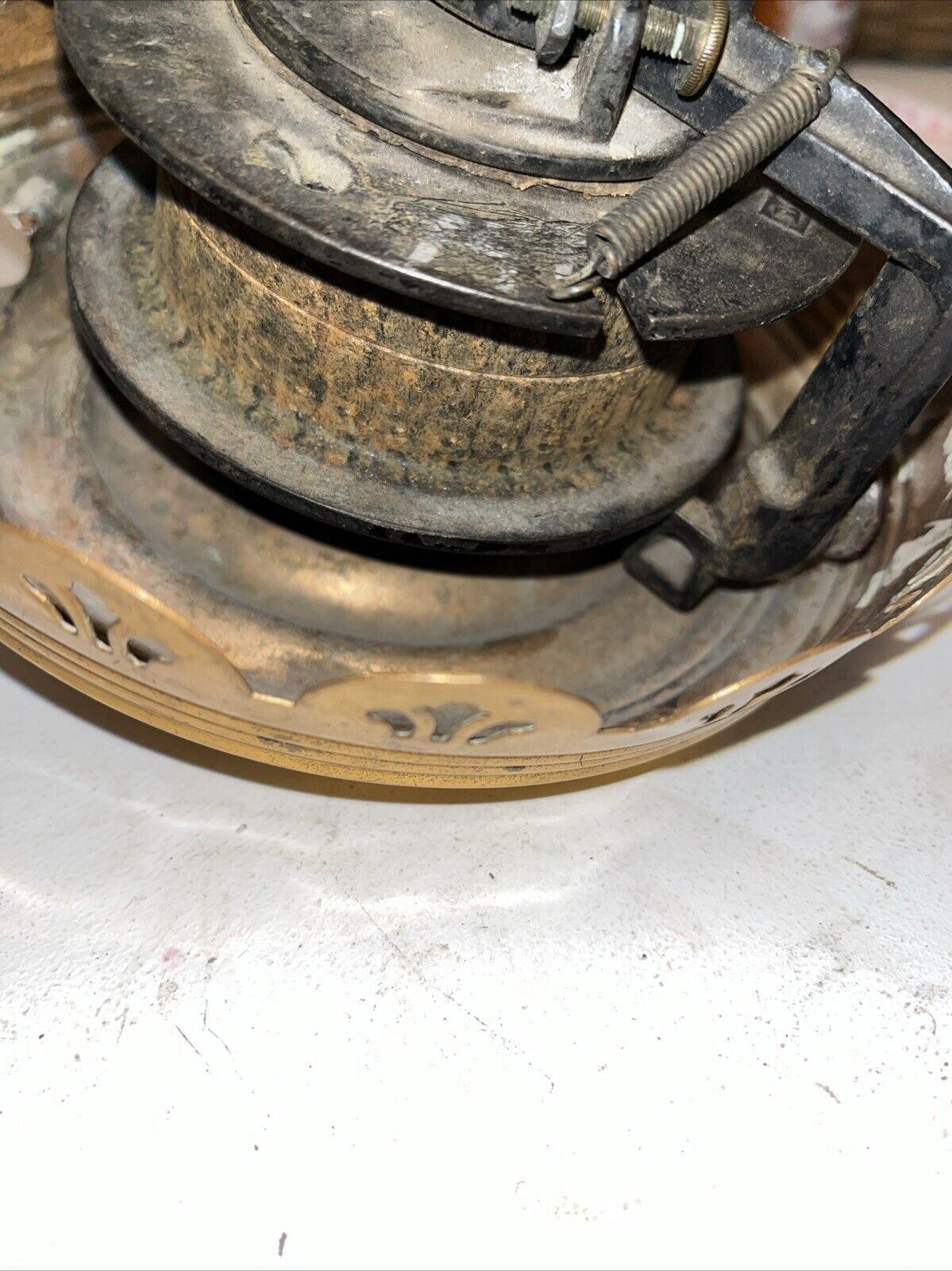 Victorian Hanging Oil Lamp Fixture Library Ceiling Pulldown Canopy Clutch 1800s